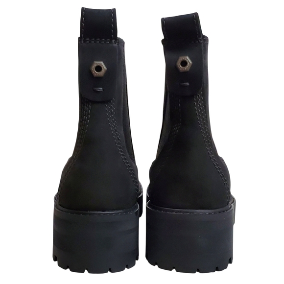 NWB Timberland courmayeur valley chelsea boots black leather block heel classic - Picture 12 of 16